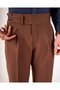 Slim Fit Bel Detailed Buckle Pants Tan T20037-24 - 5