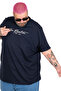 Mode XL Large Size T-Shirt Bıs the Boston Waffle U26000 Dark Blue - 3