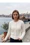 Women's Crew Neck Soft Textured Knitwear Cardigan - 2