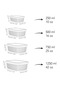 Set of 24 Rectangular Storage Containers - Microwave Safe Food Containers 1.25L 0.75L 0.5L 0.25L Beige - 8