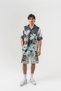 Paradise Patterned Short Sleeve Shirt and Elastic Waist Shorts Set - 3