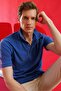 Men's Polo Neck T-Shirt Cobalt Blue