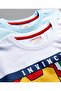 Single Jersey Knit Drop Shoulder Half Sleeve T-Shirts Iron Man (Pack of 2)-Light Blue and White - 6