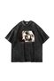 Kurt Cobain Printed Oversize Unisex Washable Black Tshirt