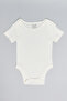 3 Pack Solid Bodysuits with Short Sleeves - 2