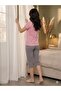 Women's Short Sleeve Pajama Set – Crew Neck Printed Top & Capri Bottom Comfortable Loungewear Set - 3