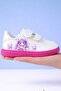 White Pink Anime Printed Girls' Sneakers with Sneaker Tape - 2