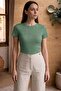 2-Pack Square Neck/Cyclist Neck Ribbed Camisole Fabric Body-Fitting T-Shirt - 4