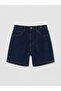 Navy blue high waist women's jean shorts