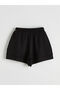 Black Elastic Waist Women's Shorts - 2