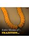 PHOOL MALA ORANGE WITH GREEN LEAVES HANGING 5 FEET 2PC - 7