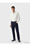 White regular fit dobby men's basic shirt - 2