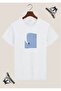 Surfing Themed Special Design Printed White T-Shirt