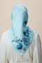 Neva Double-Sided Tivil Silk Scarf Blue 90 X 90 - 6