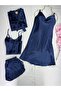 4-Piece Satin Dressing Gown Nightgown Pajama Set Dowry Set - 2