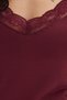 Women's Slim Fit Sleeveless V-Neck Lace Detailed Burgundy Crop - 6