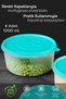 Set of 4 Round Food Storage Containers - Organizer Organizer Food Container 4X1200Ml Green - 2