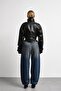 New Season High Collar Biker Crop Women's Leather Jacket - 4