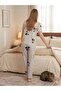 Women's Short Sleeve Pajama Set – Crew Neck Printed - 3