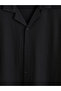 قميص رجالي أسود بقصة عادية ونسيج مزخرف - 6