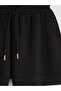 Black Elastic Waist Women's Shorts - 3