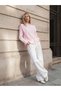 Pink Women's Shirt with Flounces on the Shoulders - 2