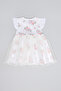 Minnie Mouse Print Fit & Flare Dress with Crew Neck and Flutter Sleeves - 2
