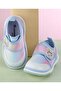 حذاء برباط فيلكرو مع تطريز على شكل قطة - أزرق