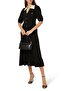 Polo V-Neck Bubble Sleeve Long Dress