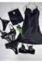 5-Piece Satin Nightgown, Dressing Gown, Lingerie Set, Bodysuit, Mini Dowry Set - 2