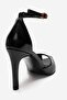 Dona Black Skin Women's Thin Heeled Shoes - 5