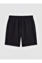 Black Elastic Waist Women's Shorts