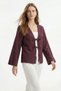 Plum Slit Spanish Sleeve Front Tie Kimono 5425
