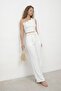 Atlas Double Fabric One-Shoulder Crop Top and Floral Accessory Pants Set - 3