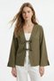 Khaki Slit Spanish Sleeve Front Tie Kimono 5425 - 2