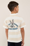 Striped Polo T-Shirt with Short Sleeves - 5