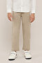 Solid Straight Fit Pants with Button Closure