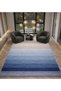 Sdt Ocean Blue and Ice White Transitional Woven Base Decorative Carpet Sdt646