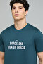 Typography Print T-Shirt with Crew Neck and Short Sleeves - 4