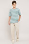 Striped T-Shirt With Crew Neck and Short Sleeves - 3