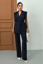 Women's Belted Blazer Vest Pants Two-Piece Suit - 3