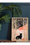 Black Cat and Trees One-Piece Wooden Framed Painting - 4