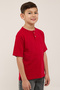 Textured T-Shirt with Henley Neck and Short Sleeves - 3