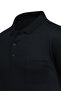 Men's Polo Collar Buttoned Pocket Short Sleeve Navy Blue T-Shirt Classic Fit - 5305 Bat - 5