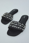 Embellished Flat Sandals - 5