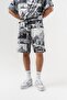 Monarch Patterned Short Sleeve Shirt and Elastic Waist Shorts Set - 6