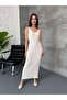 Women's Textured Knitted V-Neck Summer Dress