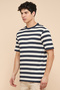 Striped T-Shirt with Crew Neck and Short Sleeves - 3