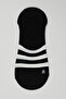 3 Pack Striped No-Show Socks - 2