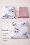 Violet Dream Dried Rose Double Bed - Elastic Sheet - Cotton Duvet Cover Set - 2